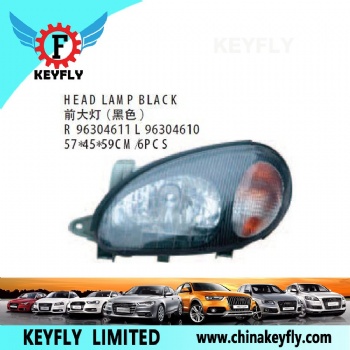 Head Lamp Black for Chevrolet/Daewoo Leganza 1997 / Lanos 1996-2003 OEM 96304611